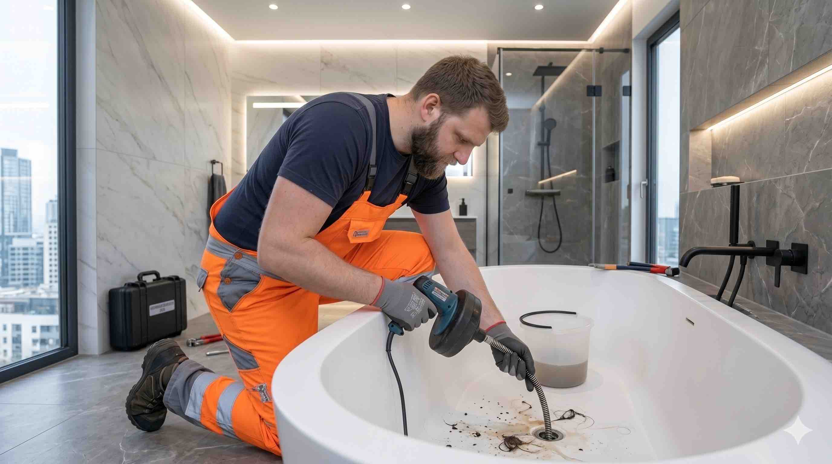 Durch Haare verstopfter Badewannenabfluss in Wien