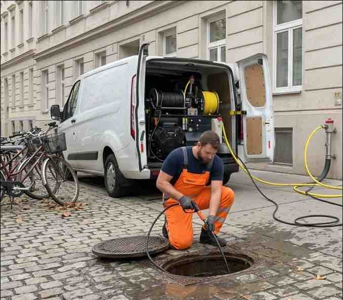 Hochdruckspülfahrzeug für Kanalarbeiten in Wien