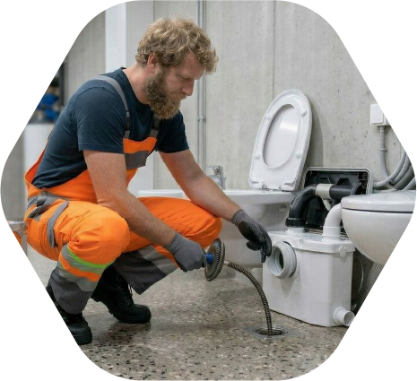 WC-Hebeanlage in Wien verstopft
